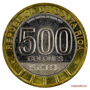 500 COLONES BIMETÁLICOS CONMEMORATIVOS DEL BICENTENARIO DE LA INDEPENDENCIA