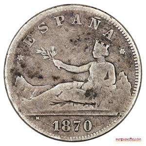 MONEDA DE PLATA DE 2 PESETAS DE PLATA 1870 (18-73)