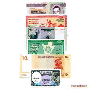LOTE DE 6 BILLETES DE ÁFRICA EN ALTO GRADO DE CONSERVACIÓN