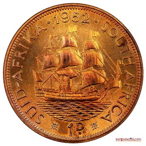 HERMOSO 1 PENIQUE DE SUDÁFRICA PROOF DEL AÑO 1952