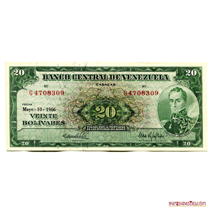 BILLETE DE 20BS DE MAYO-10-1966 G7