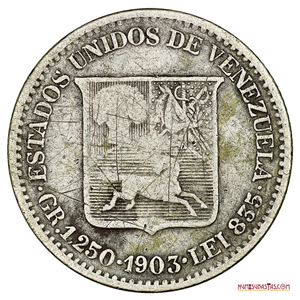 ESCASO MEDIO O 25 CÉNTIMOS DEL AÑO 1903