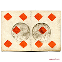 ESCASO 1 RUSPONE DE ITALIA, TOSCANA, 1765, IMPRESO EN UNA CARTA DE 10 DE DIAMANTES