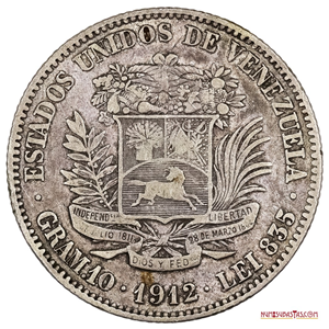 ATRACTIVO 2BS DE PLATA DE 1912 EN BUEN GRADO DE CONSERVACIÓN, ESCASO ASÍ