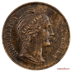 ATRACTIVO CENTAVO MONAGUERO ACUÑADO EN 1862