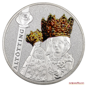 IMPONENTE MEDALLA PROOF DE NUESTRA SEÑORA DE ALTÖTTING, SERIE SANTUARIOS DE EUROPA