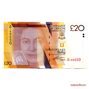BILLETE DE 20 LIBRAS ESTERLINAS DE GIBRALTAR AÑO 2011