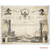 DIPLOMA MASÓNICO DE PRÍNCIPE ROSA CRUZ, GRADO 18