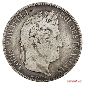GRAN MONEDA DE PLATA DE 5FRANCS 1834 K