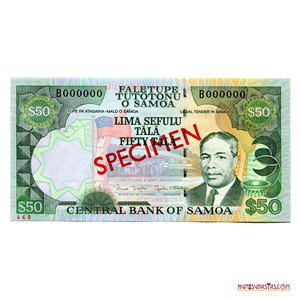 SPECIMEN DEL BILLETE DE 50 TALA DEL 2006 DE SAMOA