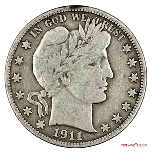 1/2$ BARBER DE PLATA DEL AÑO 1911, ESCASO