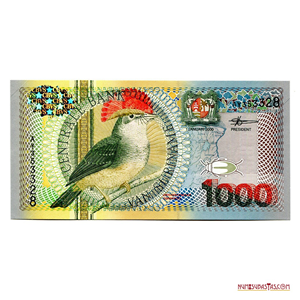 BILLETE DE 1.000 GULDEN DE SURINAM DEL 2000 CON HERMOSO DISEÑO