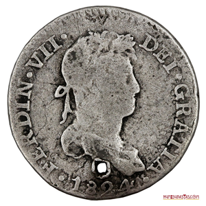 ESCASA MONEDA DE 1 REAL DE 1824 DE CUZCO, ÚLTIMO BASTIÓN REALISTA EN PERÚ