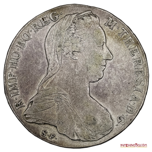 REACUÑACIÓN TEMPRANA DE UN THALER DE MARIA THERESA CON FECHA DE 1780