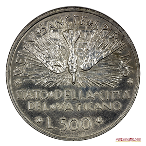 500 LIRAS DE PLATA DEL VATICANO DE LA SEDE VACANTE DE 1978