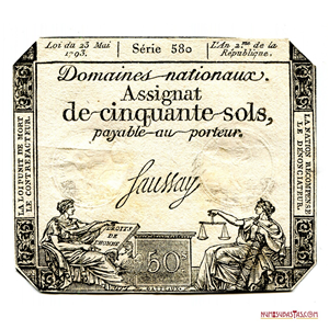 ASIGNADO REVOLUCIONARIO FRANCES DE 50 SOLS DE 1793