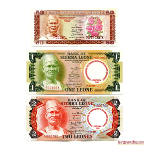 SET DE 50 CENTS,1 Y 2 LEONES CONMEMORATIVOS DE 1980, SOLO 1.800 BILLETES IMPRESOS Y
EMITIDOS