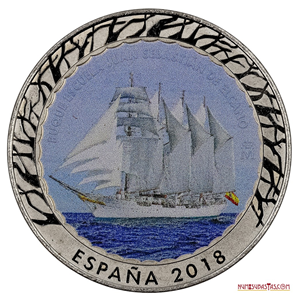 1,5 EURO MULTICOLOR DEL BUQUE ESCUELA JUAN SEBASTIÁN DE ELCANO