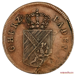ATRACTIVO Y ESCASO KREUZER DEL GRAN DUCADO DE BADEN DEL AÑO 1813