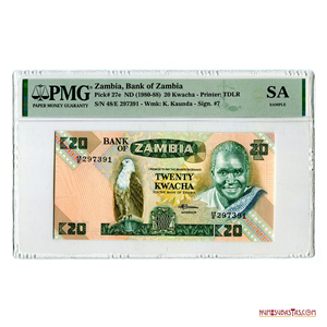SAMPLE PMG: 20 KWACHA DE ZAMBIA 
