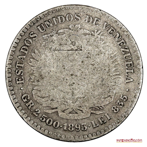 50 CÉNTIMOS O REAL DE PLATA DEL AÑO 1893