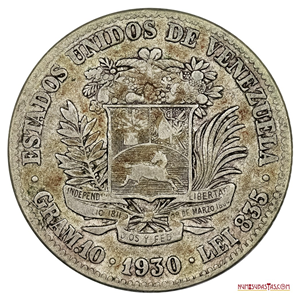 MONEDA DE PLATA DE 2BS DEL AÑO 1930
