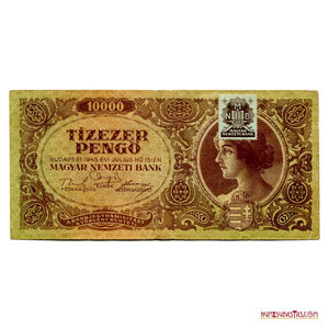 BILLETE DE 10.000 PENGO DE 1946 CON ESTAMPILLA DE REVALIDACIÓN
