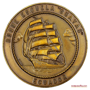 BELLA MEDALLA DEL BUQUE ESCUELA GUAYAS DE ECUADOR 1989