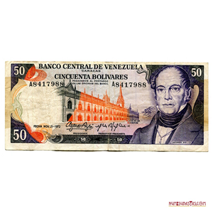 BILLETE DE 50BS DE 1972, SERIE A7