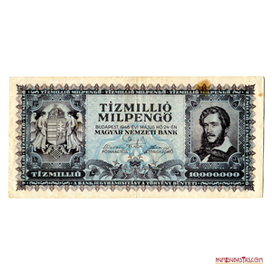 BILLETE INFLACIONARIO DE 10.000.000.000 PENGO O 10.000.000 MILPENGO 1946