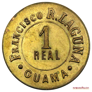FICHA DE 1 REAL DE LA HACIENDA GUAMA DE FRANCISCO R. LAGUNA