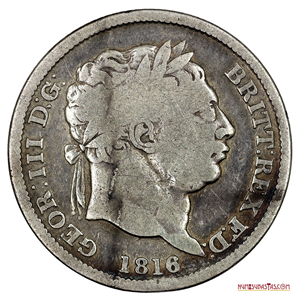CHELÍN BRITÁNICO DE PLATA ACUÑADO EN 1816