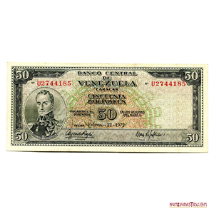 BILLETE DE 50BS DE FEBRERO-22-1972 U7 EN BUEN GRADO