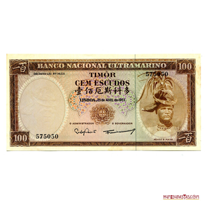 100 ESCUDOS COLONIALES PORTUGUESES DE TIMOR AÑO 1963