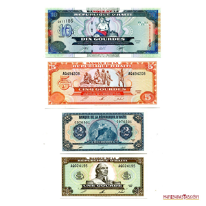 LOTE DE 4 BILLETES HAITIANOS EN ALTO GRADO DE CONSERVACIÓN