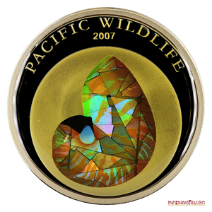 1$ DE PALAU 2007 CON HERMOSO MOSAICO EN HOLOGRAMA DE UN NAUTILO