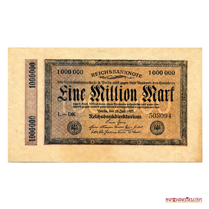 BILLETE INFLACIONARIO DE 1.000.000 DE MARCOS DEL AÑO 1923 EN ALTO GRADO