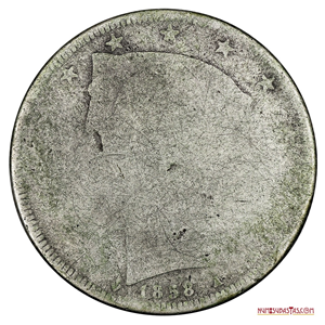 BAMBA O MONEDA DE 5 REALES DEL AÑO 1858. CARA DE LA LIBERTAD