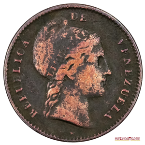 ¼ CENTAVO MONAGUERO ACUÑADO EN 1843