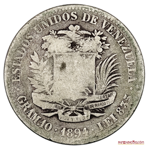 MONEDA DE PLATA DE 2BS DE 1894