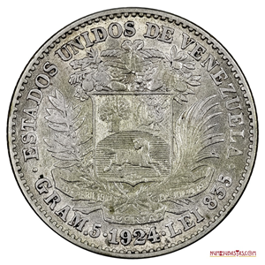 BOLÍVAR DE PLATA DE 1924 EN ALTO GRADO DE CONSERVACIÓN