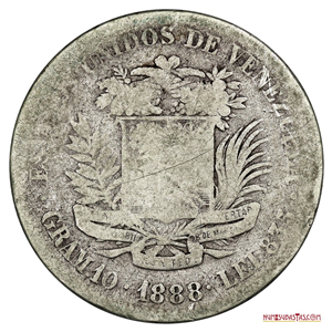 ESCASO, 2BS DE PLATA DEL AÑO 1888