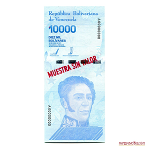 MUESTRA SIN VALOR DE 10.000 BS SOBERANOS DEL 22 DE ENERO DE 2019