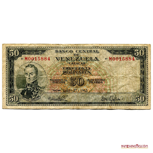 BILLETE DE 50BS, DE JULIO-27-1965, SERIE M7