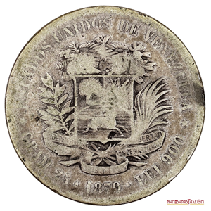 FUERTE DE PLATA O MOENDA DE 5BS DEL AÑO 1879 