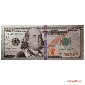 RÉPLICA EN PLATA DEL BILLETE DE 100$ SERIE 2009 A