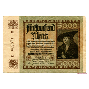 BILLETE DE 5.000 MARK EMITIDO CON FECHA 1922