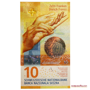 BILLETE HIBRIDO DE 10 FRANCOS SUIZOS DEL AÑO 2017