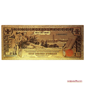 RÉPLICA EN ORO DEL CERTIFICADO DE PLATA DE 1$ DEL AÑO 1896