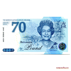 BILLETE DEL JUBILEO DE PLATINO DE ISABEL II, BUSTO II